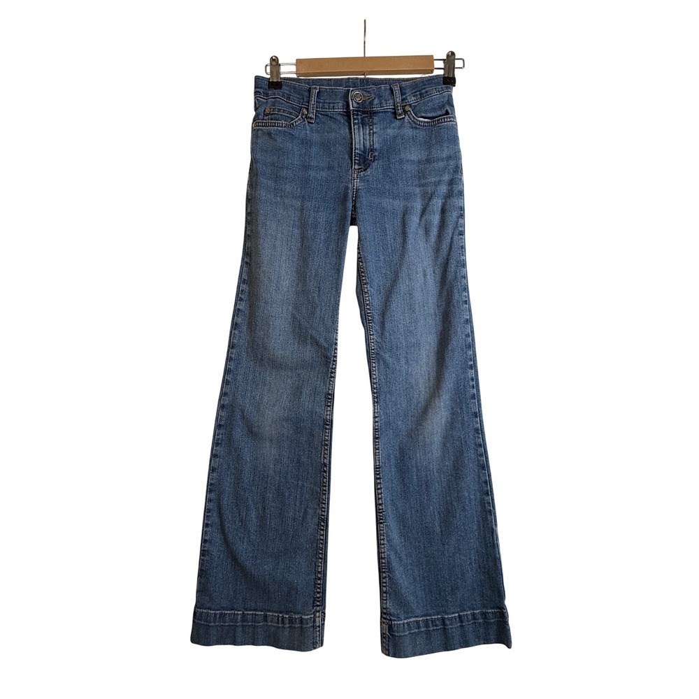 Wrangler Girls 14 Slim Blue Jean Flare Leg Western Stretch Denim 1009GWWDI